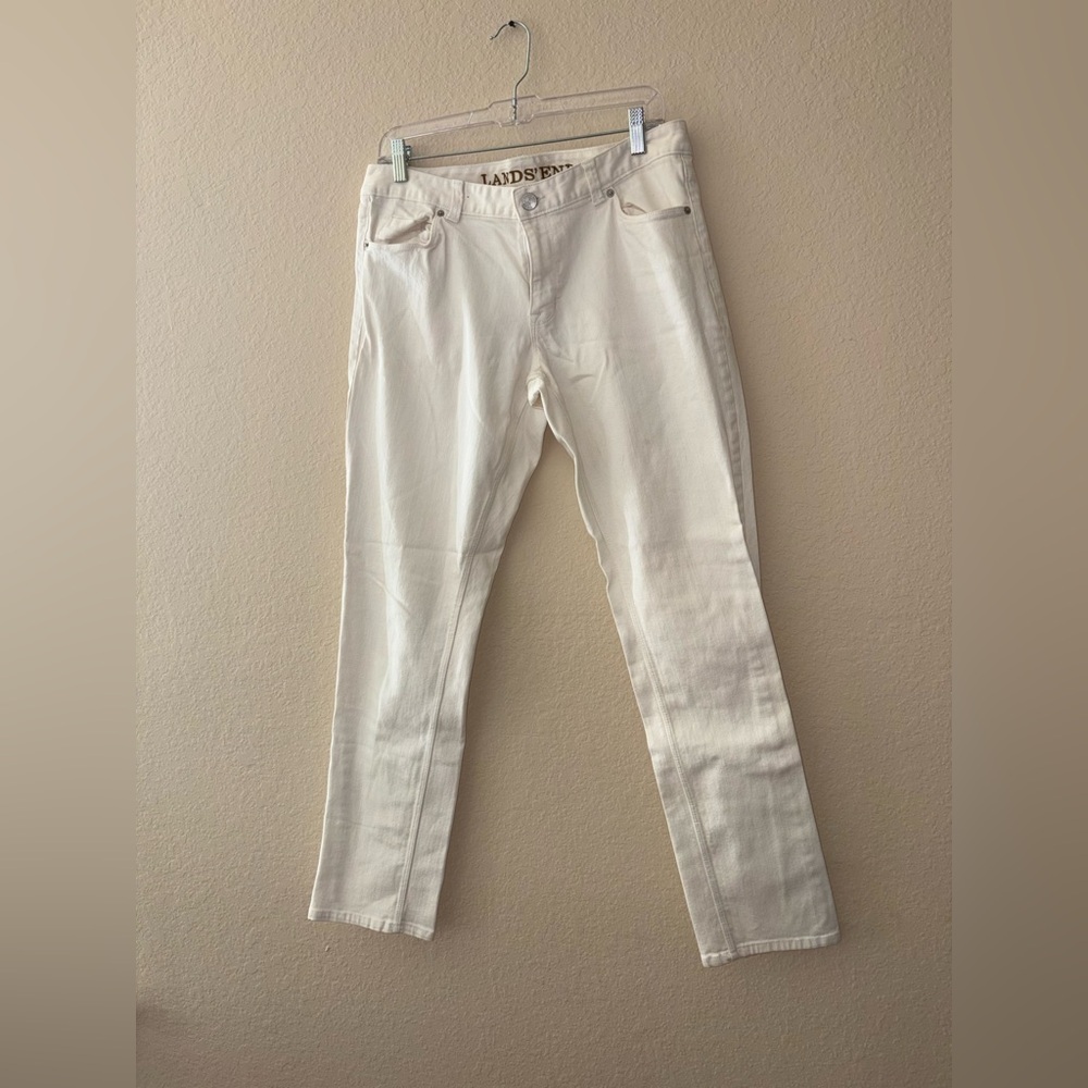 Lands' End Cream Skinny Jeans